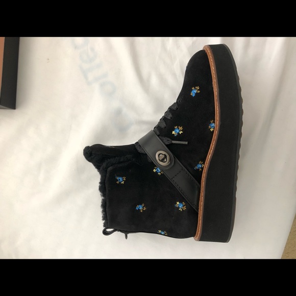 Coach urban black embroidered hiker boots - Picture 2 of 6